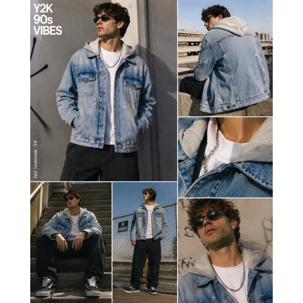 Y2K Free People We The Free Hooded Denim Jacket Light Wash Distressed‎ XS 90s
